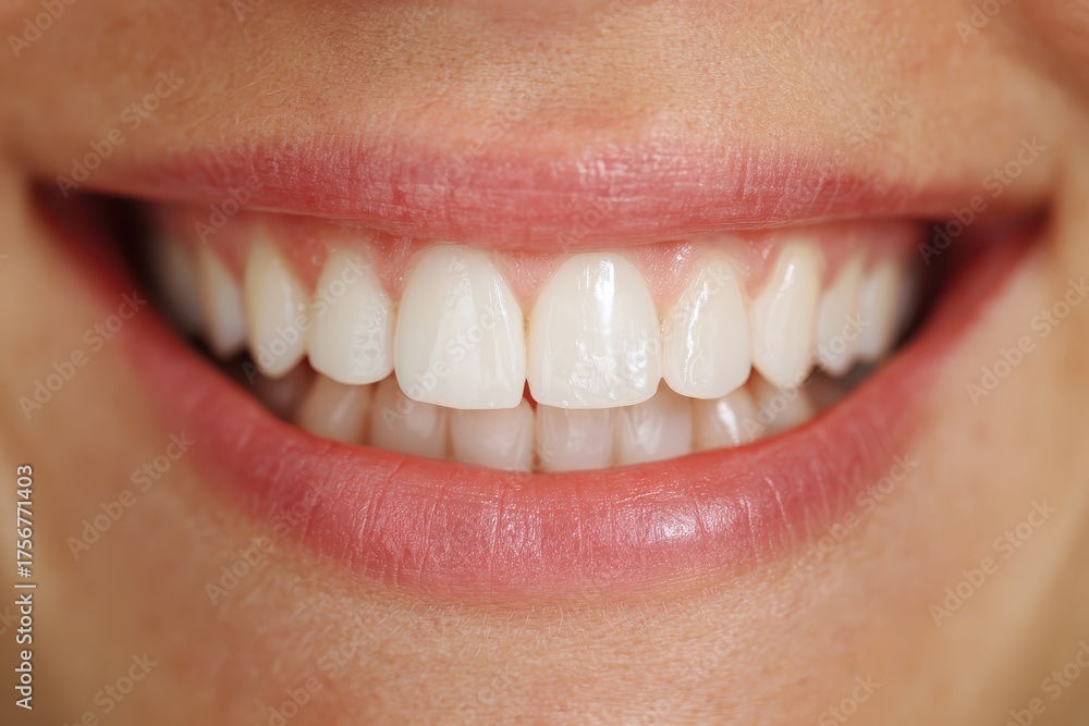 Fototapeta premium Smile design showcases perfect tooth alignment achieved through computer-aided design technology for enhanced dental aesthetics