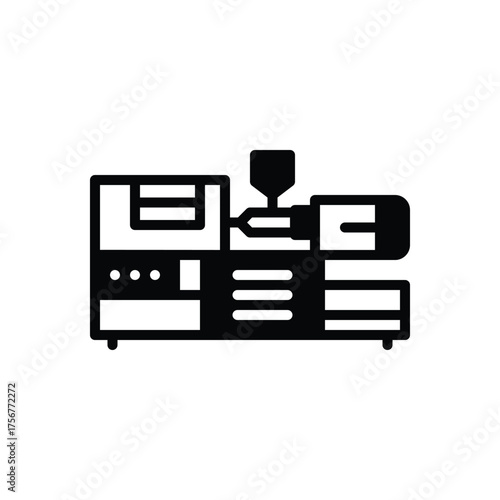 Black solid icon for injection molding