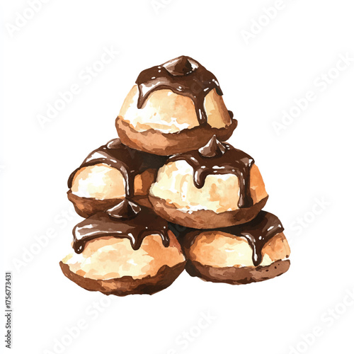 Delicious chocolate drizzled coconut macaroons stacked in a tempting display.