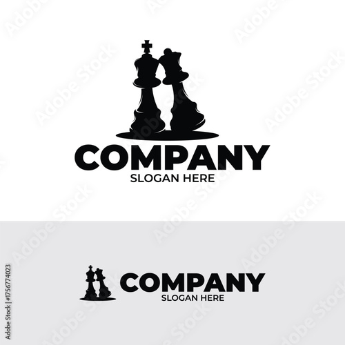Silhouette of chess logo design inspiration