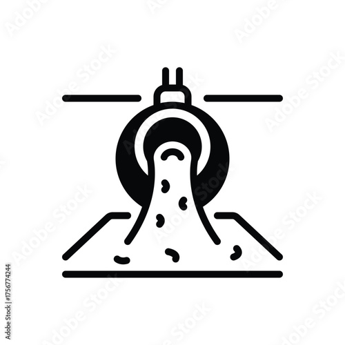 Black solid icon for foundry operations