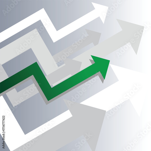 green arrow abstrack upward on business growth graph