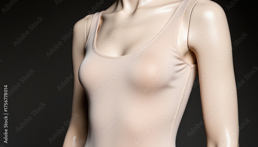 Fototapeta premium Artistic Side View of a Simplistic Mannequin in Neutral Tones