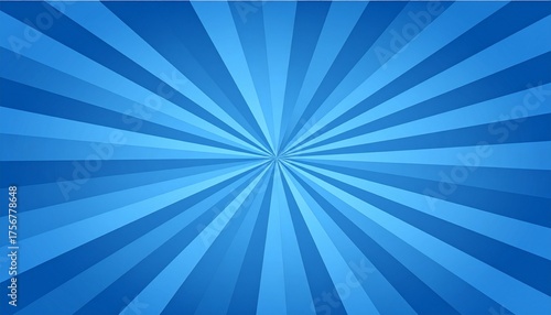 Blue radial burst background with alternating light and dark rays, energetic and attention-grabbing.