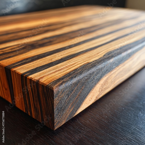 Textured Wood Surface with Striking Black and Brown Grain Patterns
