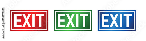 Exit Sign Icon, Simple Emergency Signage Vector for Construction, Events and Offices
