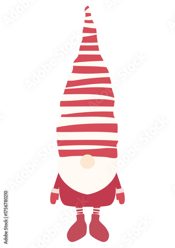 北欧の妖精トムテのクリスマス用ベクターイラスト