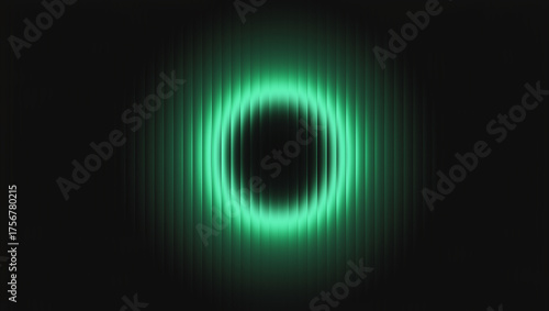 Illustration of abstract background with green circle light in dark environment with blur