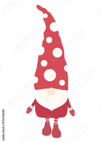 北欧の妖精トムテのクリスマス用ベクターイラスト