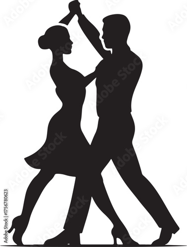 silhouette of a couple dancing