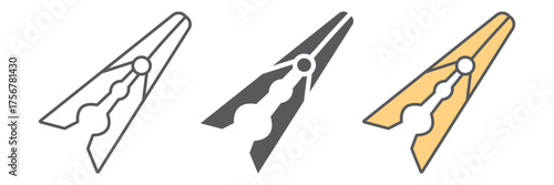 Clothespin line icon, laundry and clamp, clothes pin sign, vector graphics, a linear pattern on a white background. editable stroke