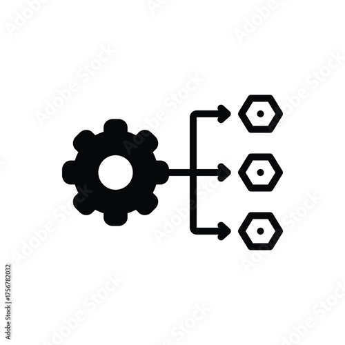 Black solid icon for workflow efficiency