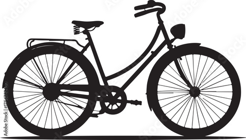 Silhouette of a Cyclist: A black silhouette of a cyclist, embodying speed, dedication and the spirit of competition,