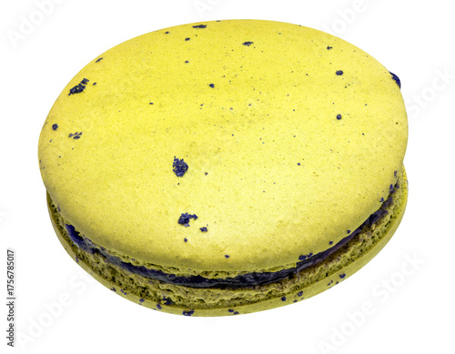 Fotografie Yellow lemon with chocolate filling isolated on white background with clipping path