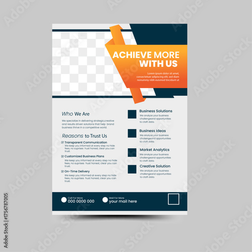 A4 Size Creative Simple Modem Corporate Business flyer design template