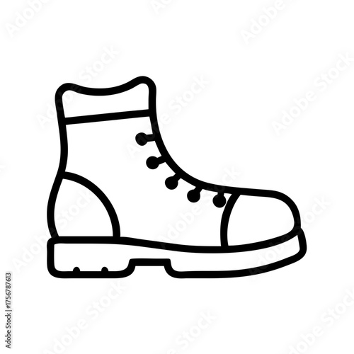 Wallpaper Mural Hiking boot outline illustration in simple black and white design   Torontodigital.ca