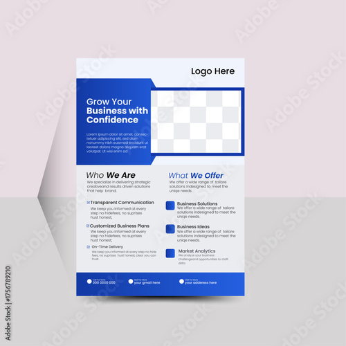 A4 Size Creative Simple Modem Corporate Business flyer design template