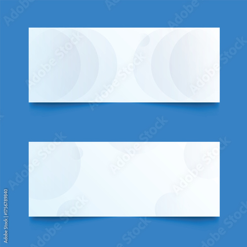 White background with abstract wave line set. White modern abstract wide banner with geometric shapes. 