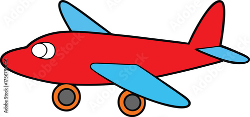 vector art of toy airplane on white background