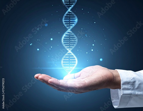 human hand holding dna