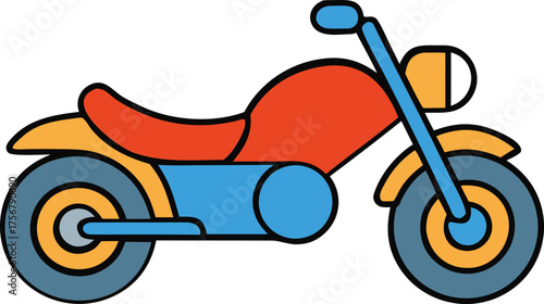 vector art of motor bike on white background