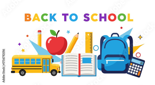 Back to School Icons and Learning Supplies for Educational Design