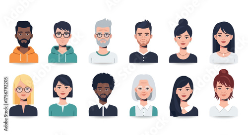Diverse Vector Portraits of People for Social Media Profiles