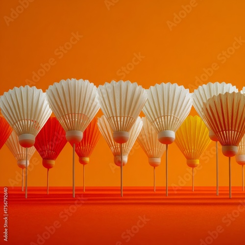 Colorful Paper Lanterns Arranged Neatly for Vibrant Display