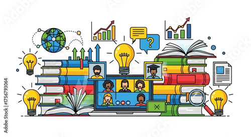 Online Learning and Education A Colorful Illustration of Knowledge and Growth
