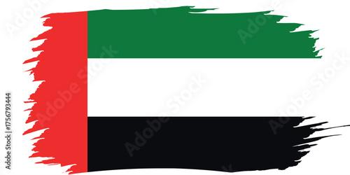 Flag of United Arab Emirates. Arabian national symbol in official colors. Template icon. Abstract vector background.