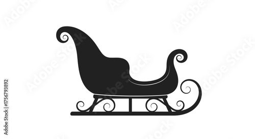 Elegant Christmas Sleigh Silhouette A Classic Festive Symbol of Winter Joy and Celebration