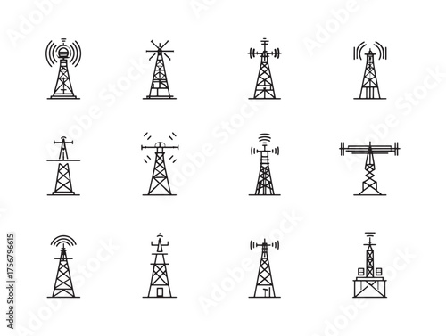 Air Traffic Signal Line Art Diagram