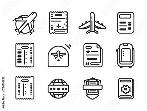 Airline Ticket Line Art Journey Across Skies