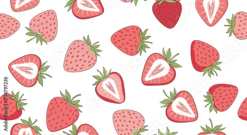 Strawberry pattern A fresh and vibrant design for various creative projects and applications
