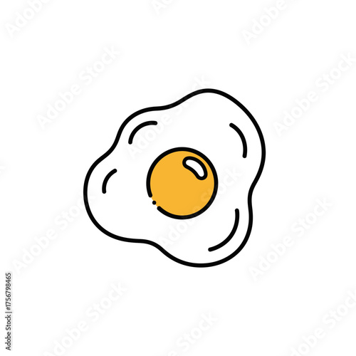 Illustrated fried egg isolated graphic element