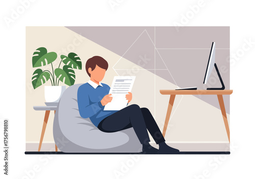 Person relaxing indoors laptop computer sunlight comfort