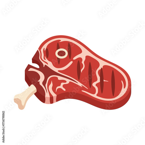 Raw meat cut isolated on white background culinary ingredient