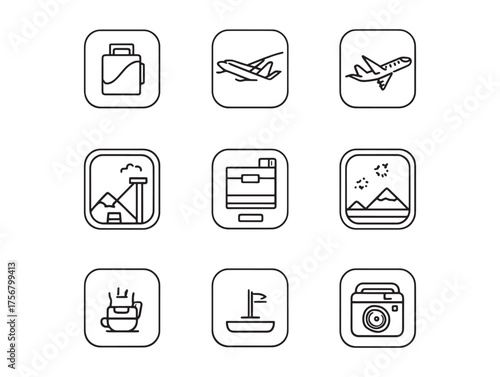 Airplane Window Line Art Dreams Travel