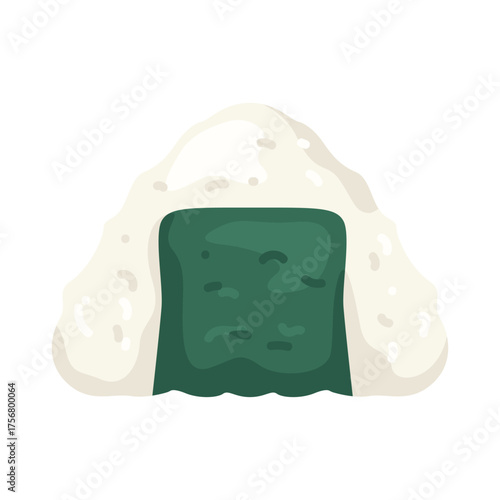 Illustration of Onigiri Rice Ball with Nori Seaweed 