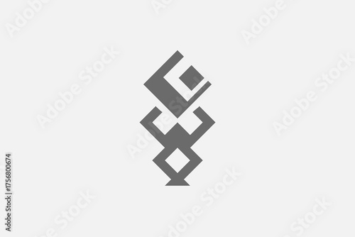 Abstract trophy symetric unique logo