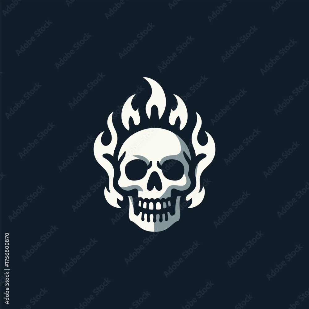 Obraz premium Skull Burning Logo