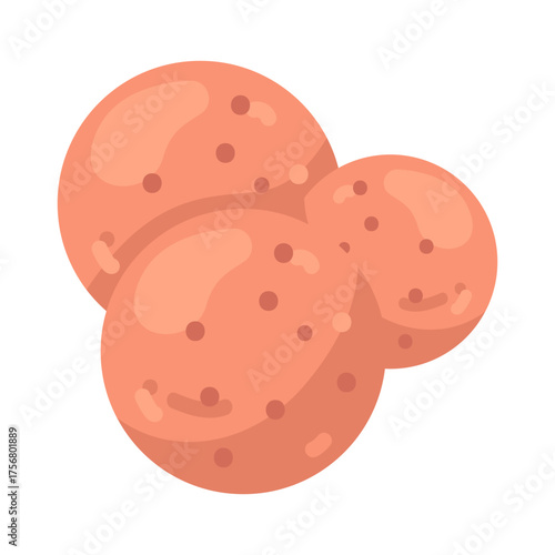 Illustration of Three Meatballs 