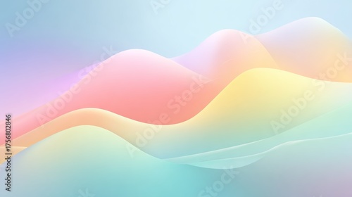 Abstract Pastel Wave Background: Soft, Dreamy, and Calming Gradient Design