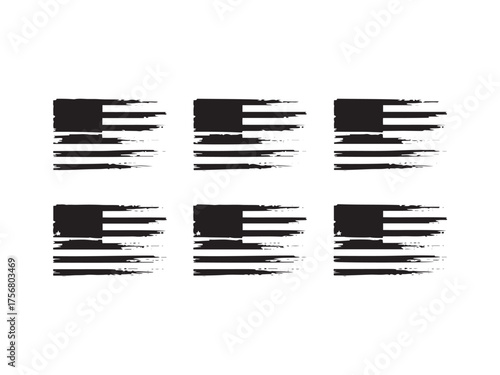 Distressed American Flag Design, Symbolic of Patriotism and Vintage Style