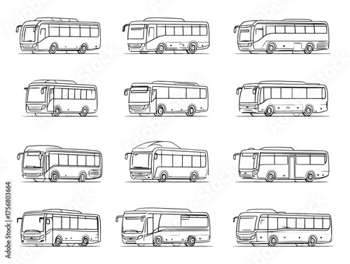 Airport Shuttle Bus line art design