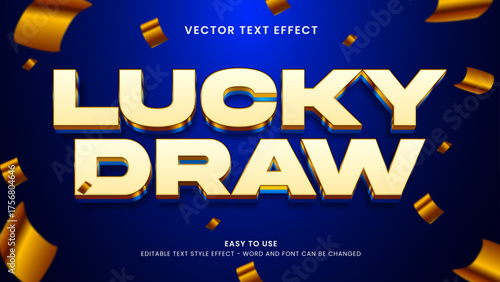 lucky draw editable text effect 3d vector