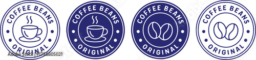 Original coffee beans label stamp vector illustration design graphic art brew