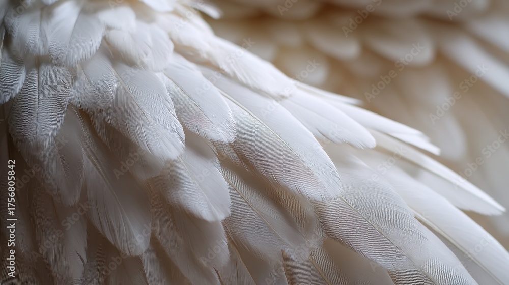 Obraz premium Close up of bird white feathers