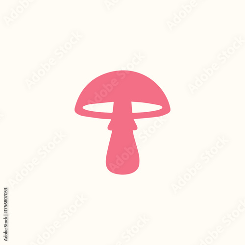Minimal Vector Mushroom Logo Design – Modern Organic Food Symbol, Simple Forest Fungi Icon, Elegant Nature Illustration for Branding, Vegan Restaurant Identity