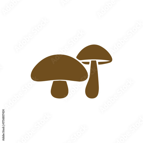 Minimal Vector Mushroom Logo Design – Modern Organic Food Symbol, Simple Forest Fungi Icon, Elegant Nature Illustration for Branding, Vegan Restaurant Identity